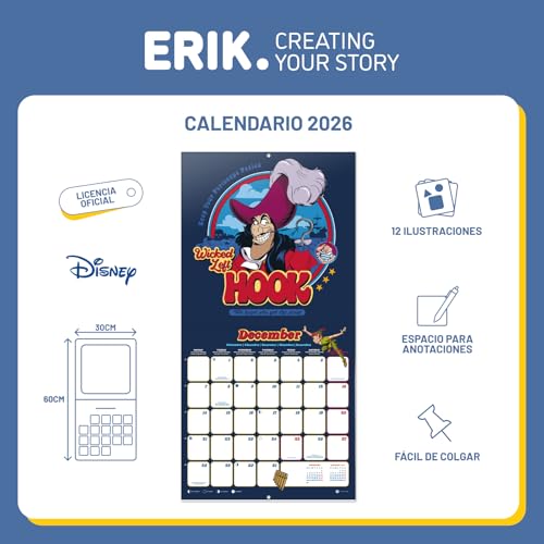Thumbnail 2 de Grupo Erik Calendario 2026 pared Disney Clásicos 30x30 cm 🗓