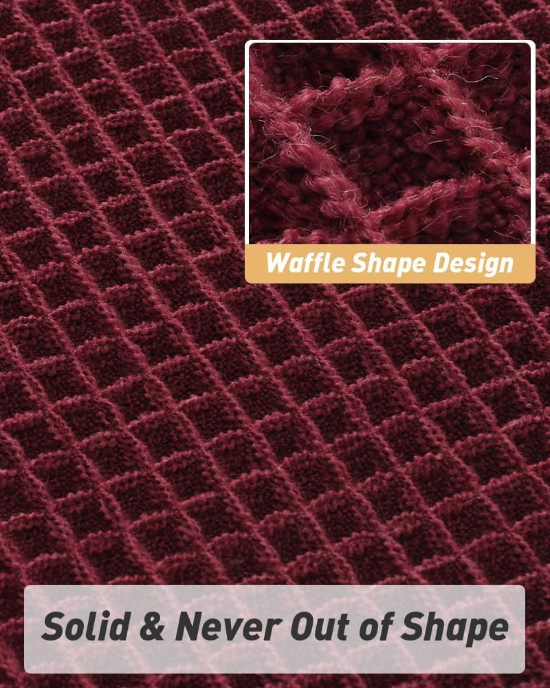 Thumbnail 4 de AMOAMI Upgraded Waffle Bath Mat (20" x 32") in Burgundy