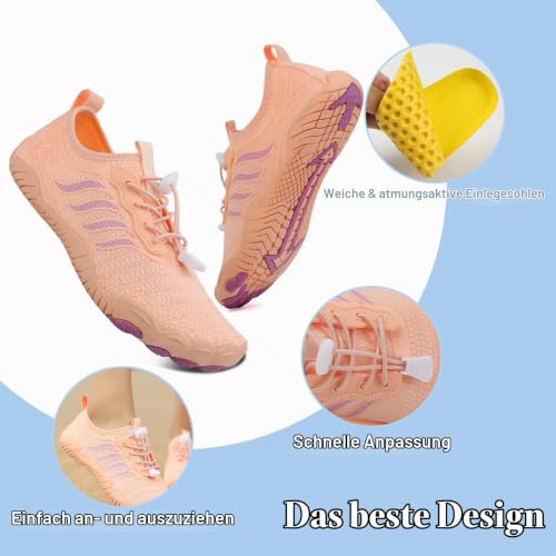 Detalle de Hanani Badeschuhe Wasserschuhe Herren Damen Strandschuhe Barfußschuhe Rosa EU40