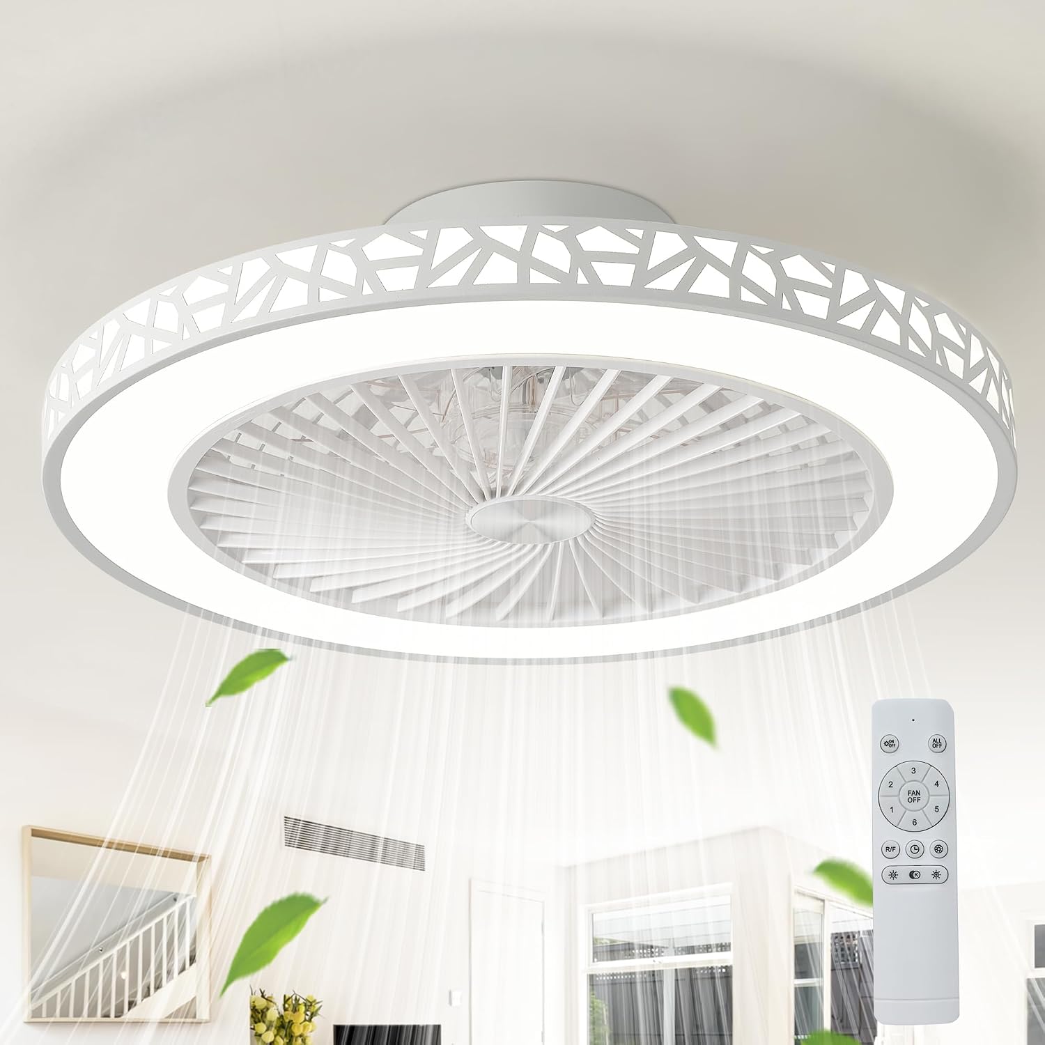 Detalle de Ceiling fan with light, 19-inch