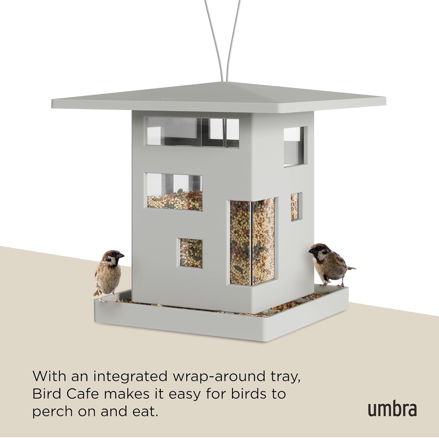 Thumbnail 4 de Umbra Bird Cafe Vogelfutterspender mit modernem Hausdesign für Terrasse und Garten