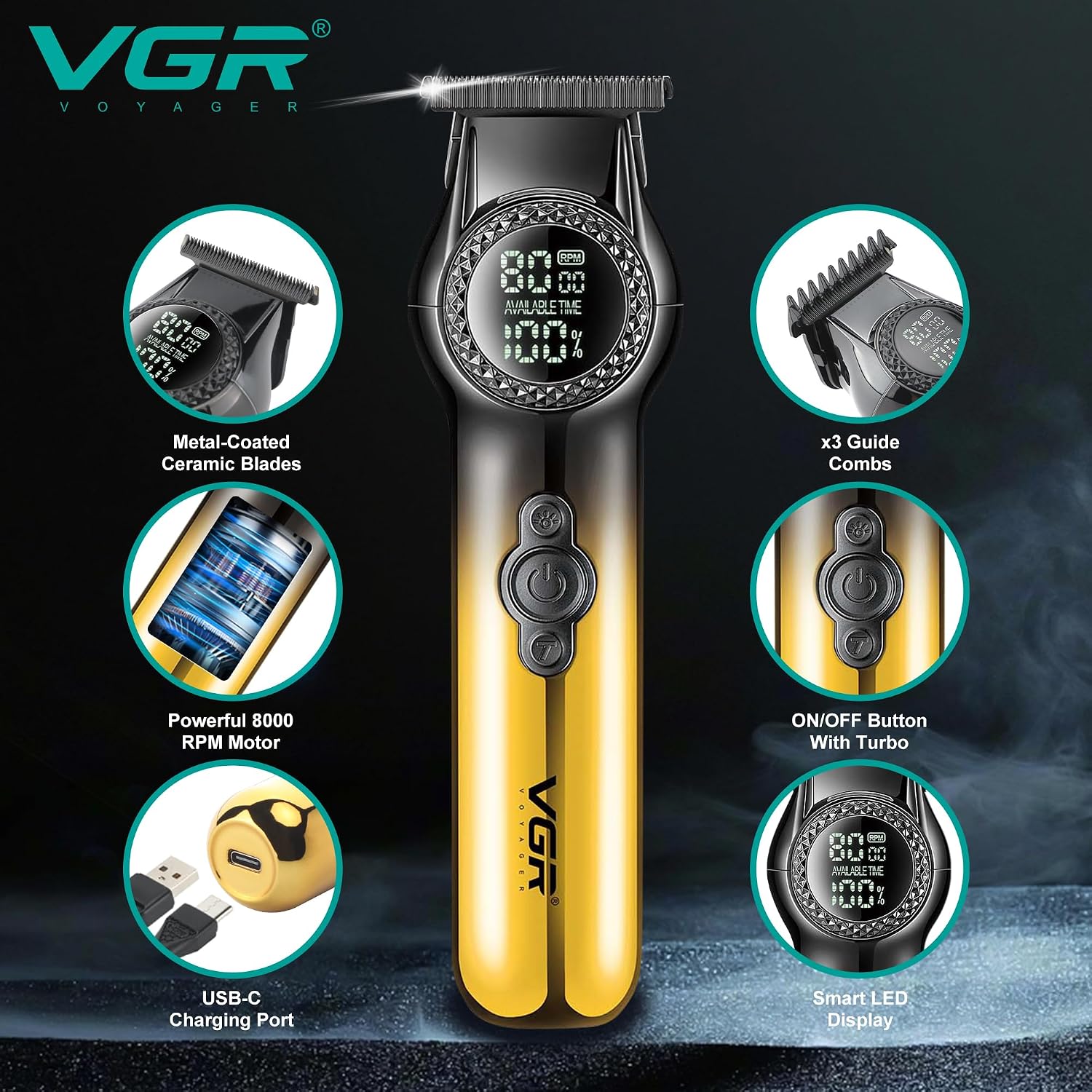 Detalle 2 de VGR Beard Trimmer 200 Min Battery