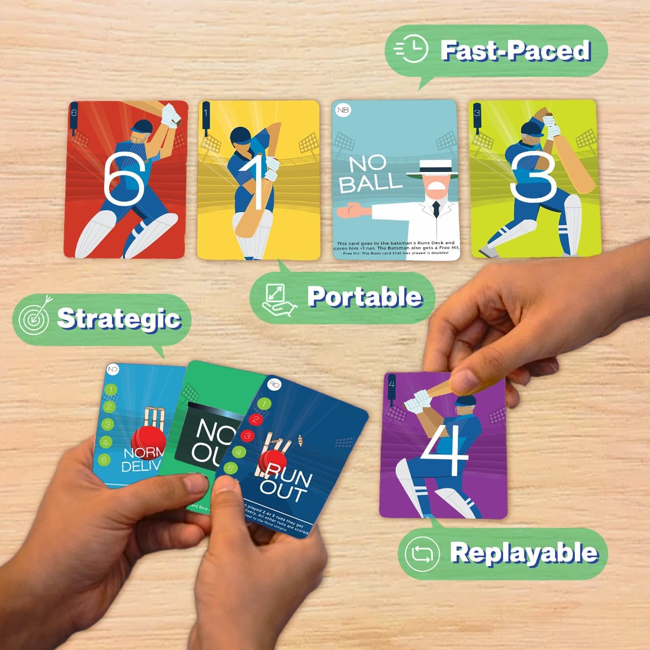 Detalle 1 de Cricket card game 7+ for 2 players