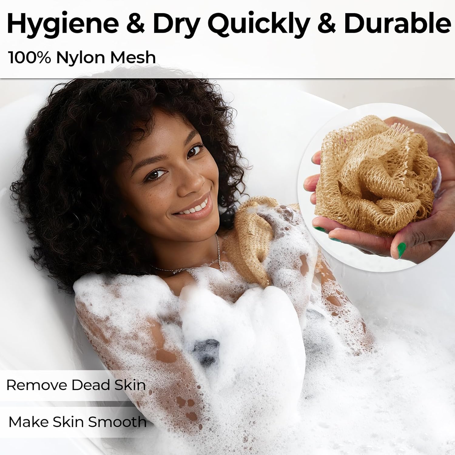 Detalle de African Net Sponge Authentic: 3-Piece Exfoliating Back Scrubber Set