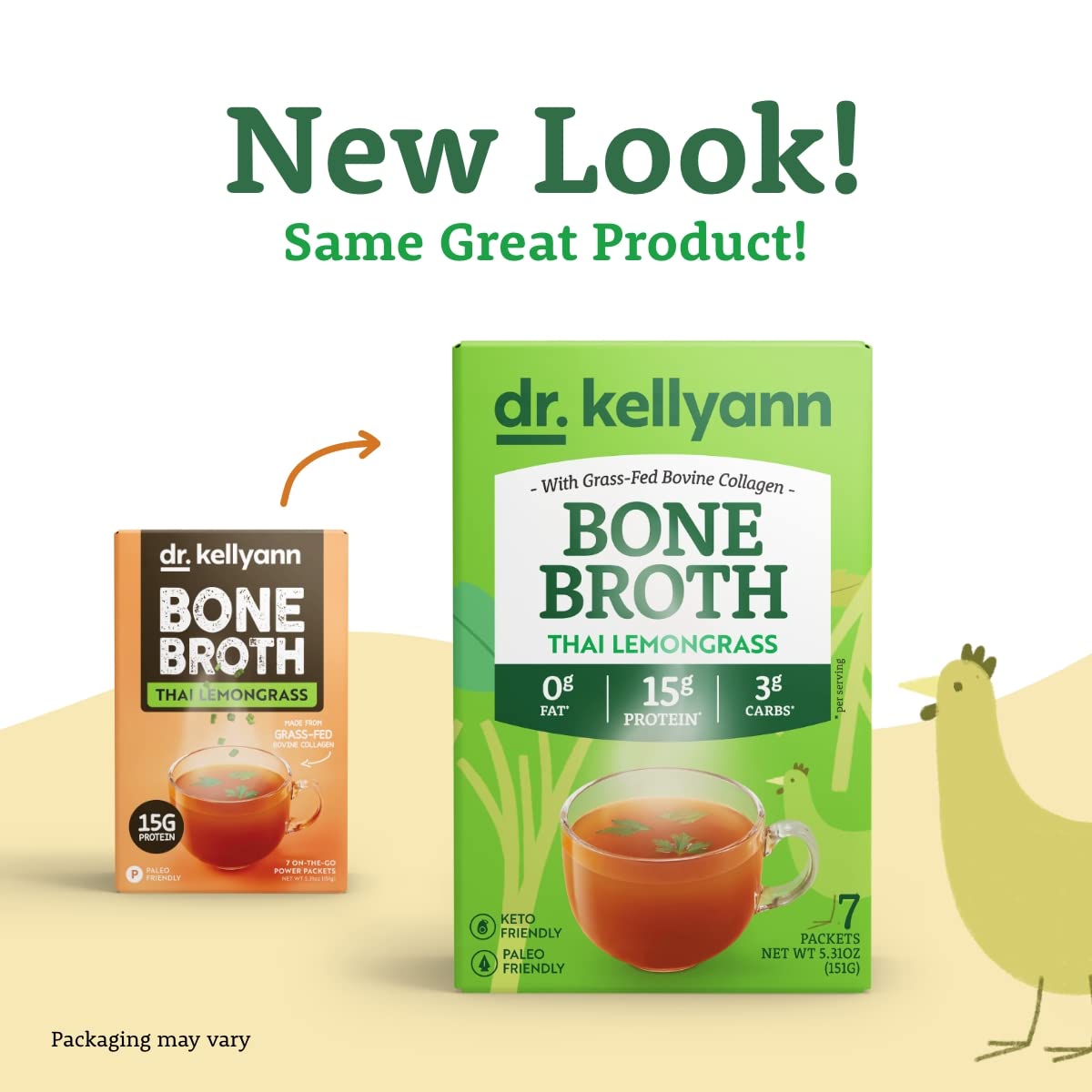 Detalle de Dr. Kellyann Thai Lemongrass Bone Broth Packets, 7 Servings, 16g Protein