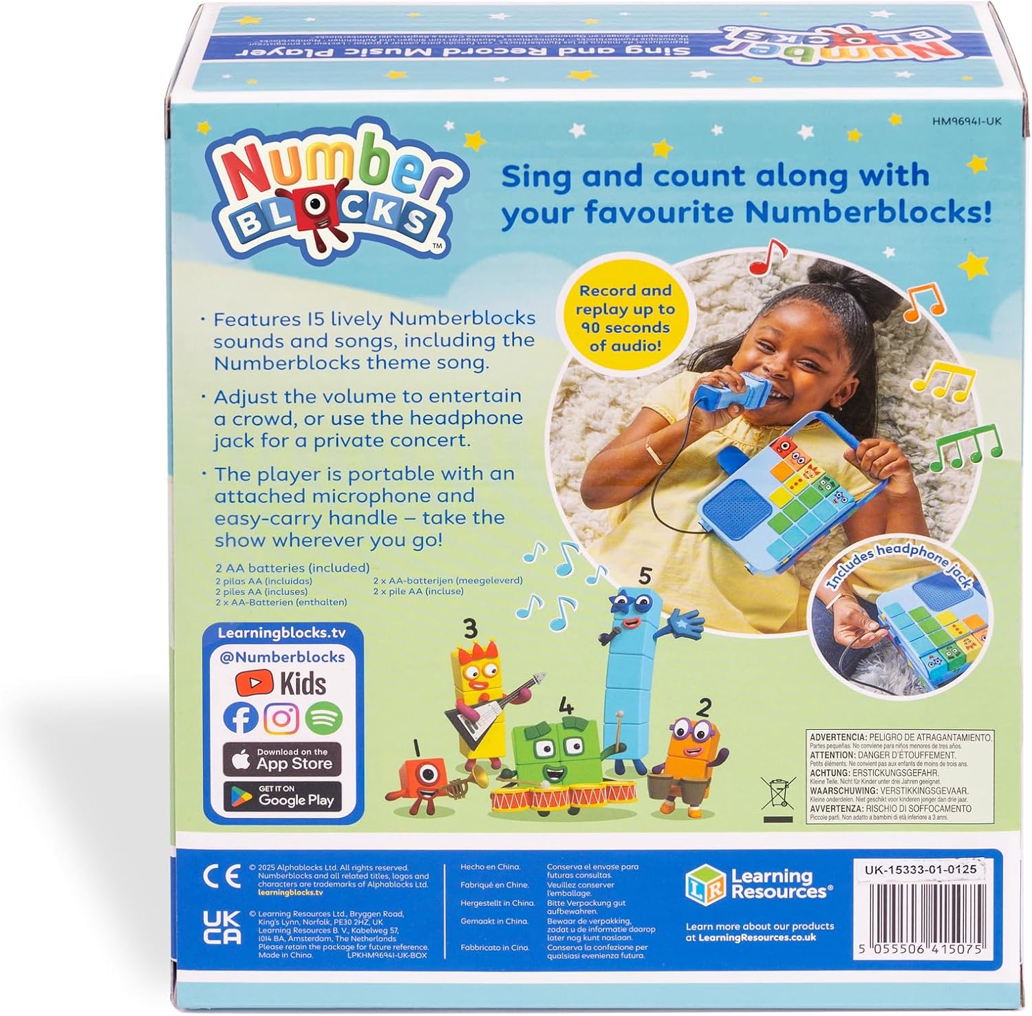 Detalle de Learning Resources Numberblocks Sing and Record Music Player – a portable counting musical toy