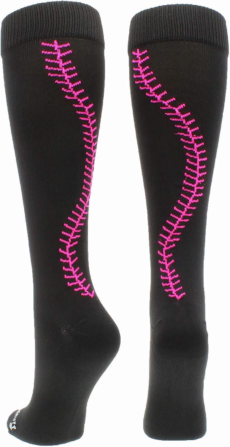 Detalle de MadSportsStuff Softball Socks with Stitches (Over-the-Calf) for Girls & Women, Youth and Adult Sizes