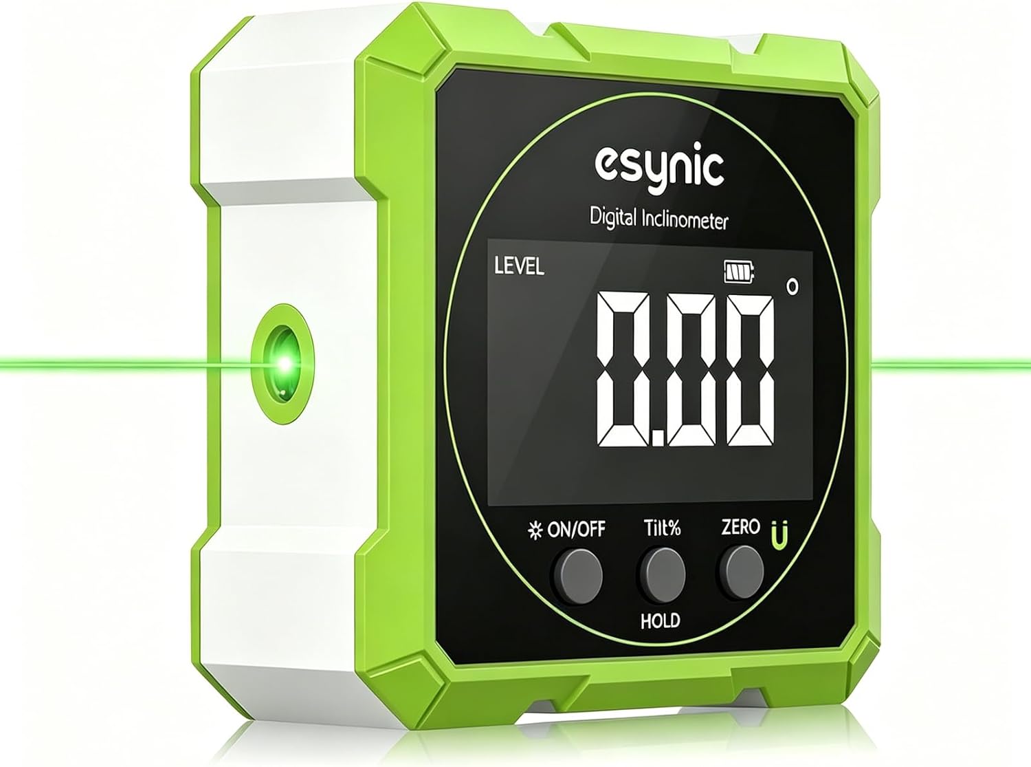 Detalle de eSynic Digital Angle Finder with Green Laser – 4-Sided Magnetic Inclinometer