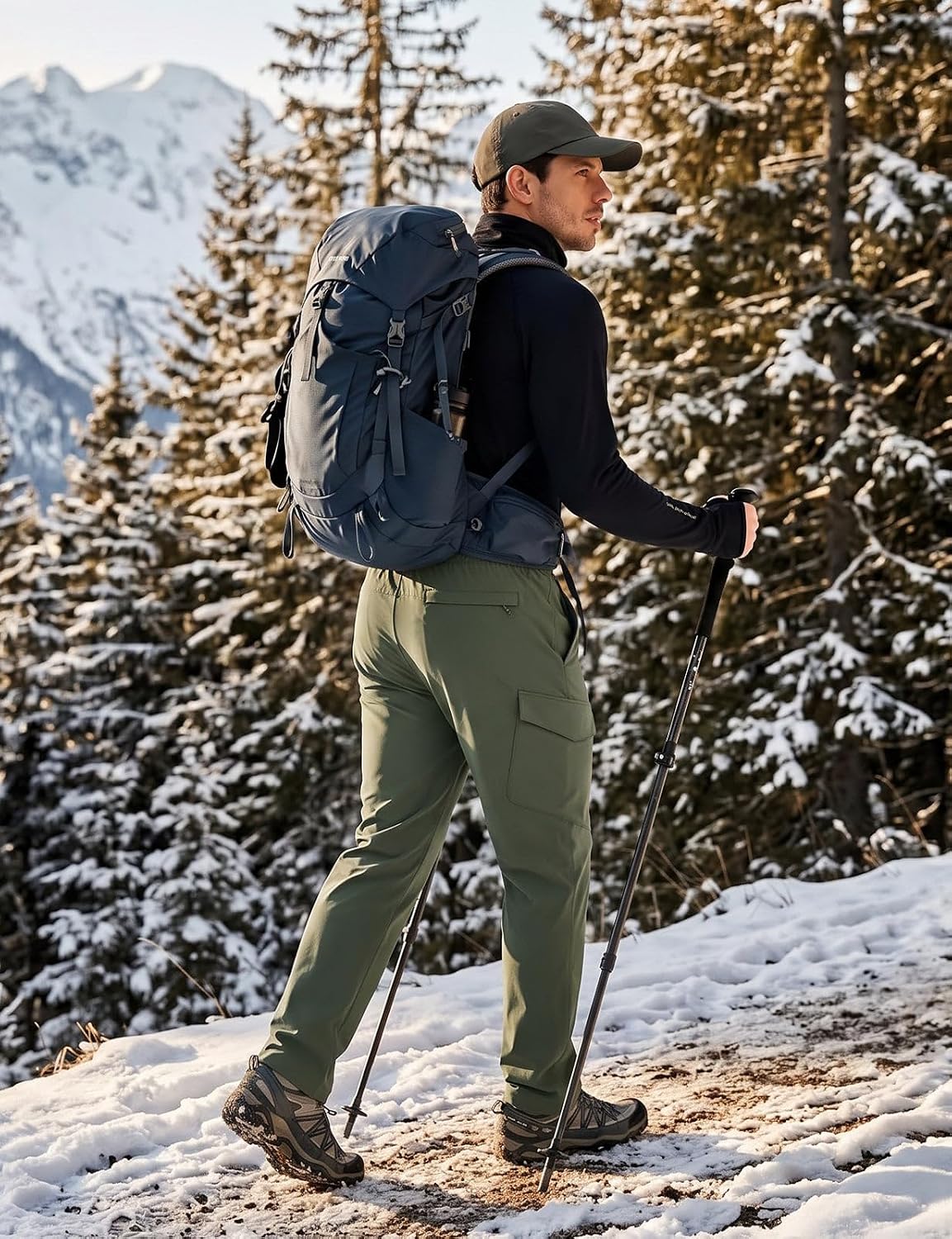 Detalle de Baleaf Men's Hiking Pants, Fleece-Lined