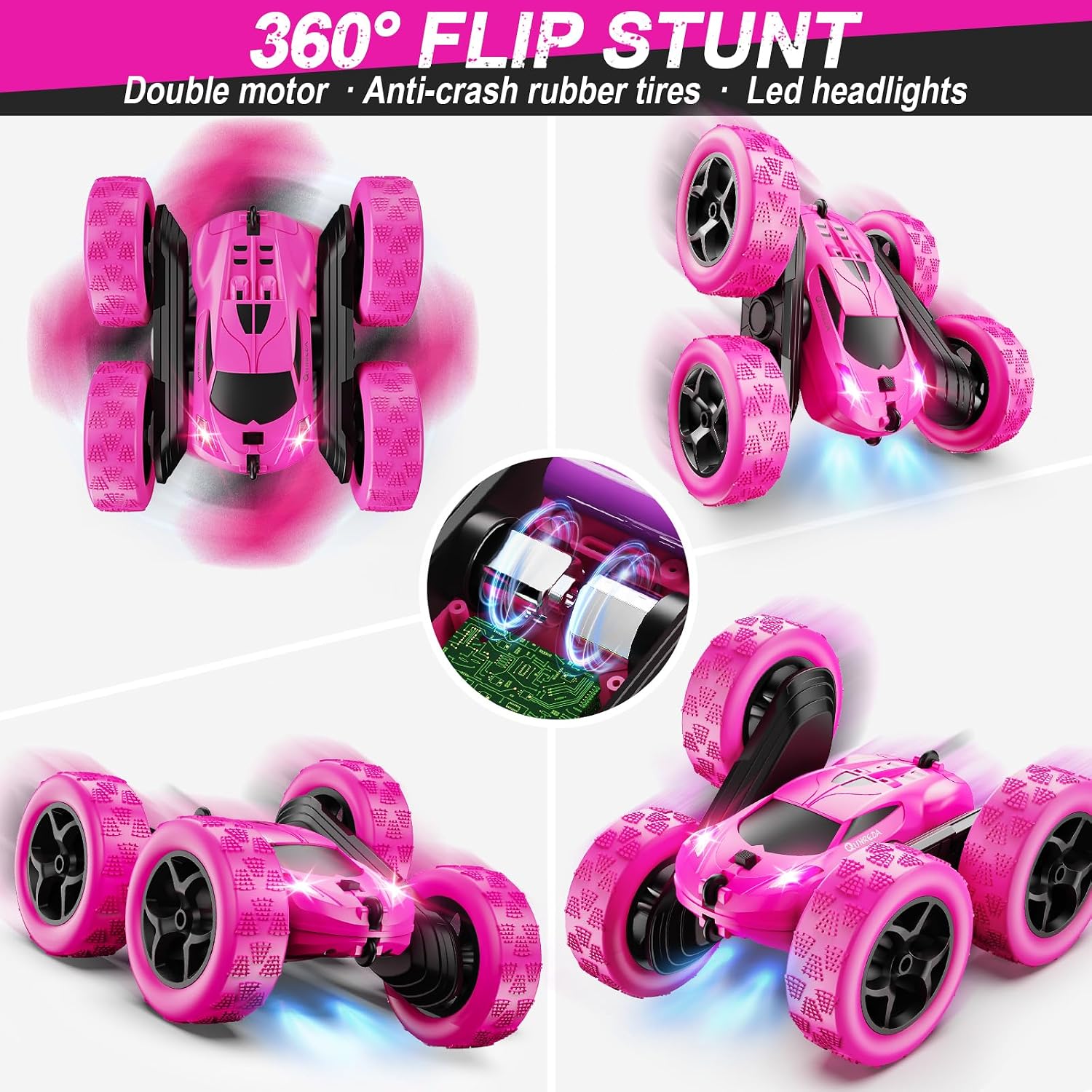 Detalle 2 de QUNREDA Q1 radiostyrd stuntbil 4WD med 2,4 GHz, 360°-rotation och LED