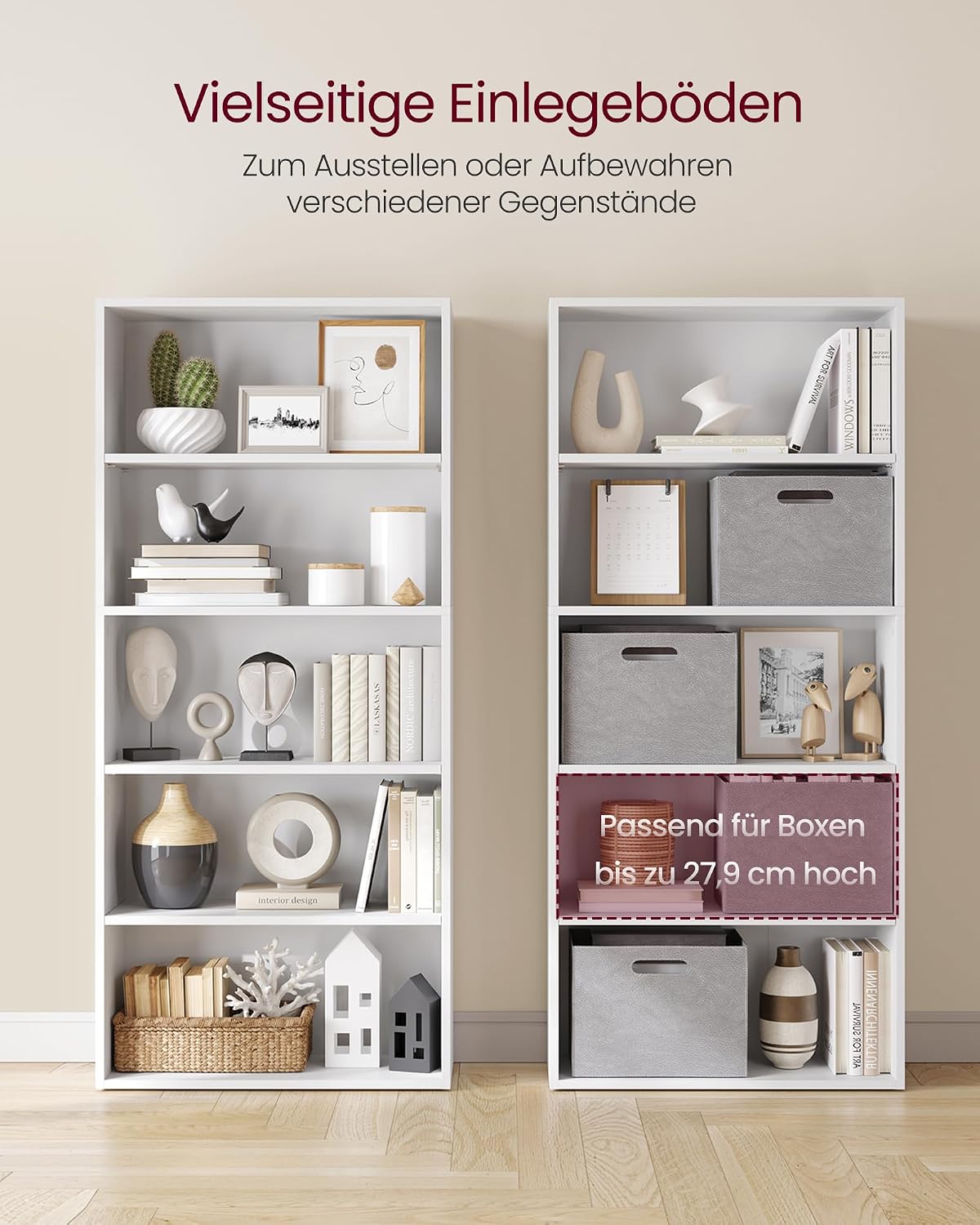 Detalle 2 de VASAGLE Bücherregal LBC165T14 mit 5 Ebenen