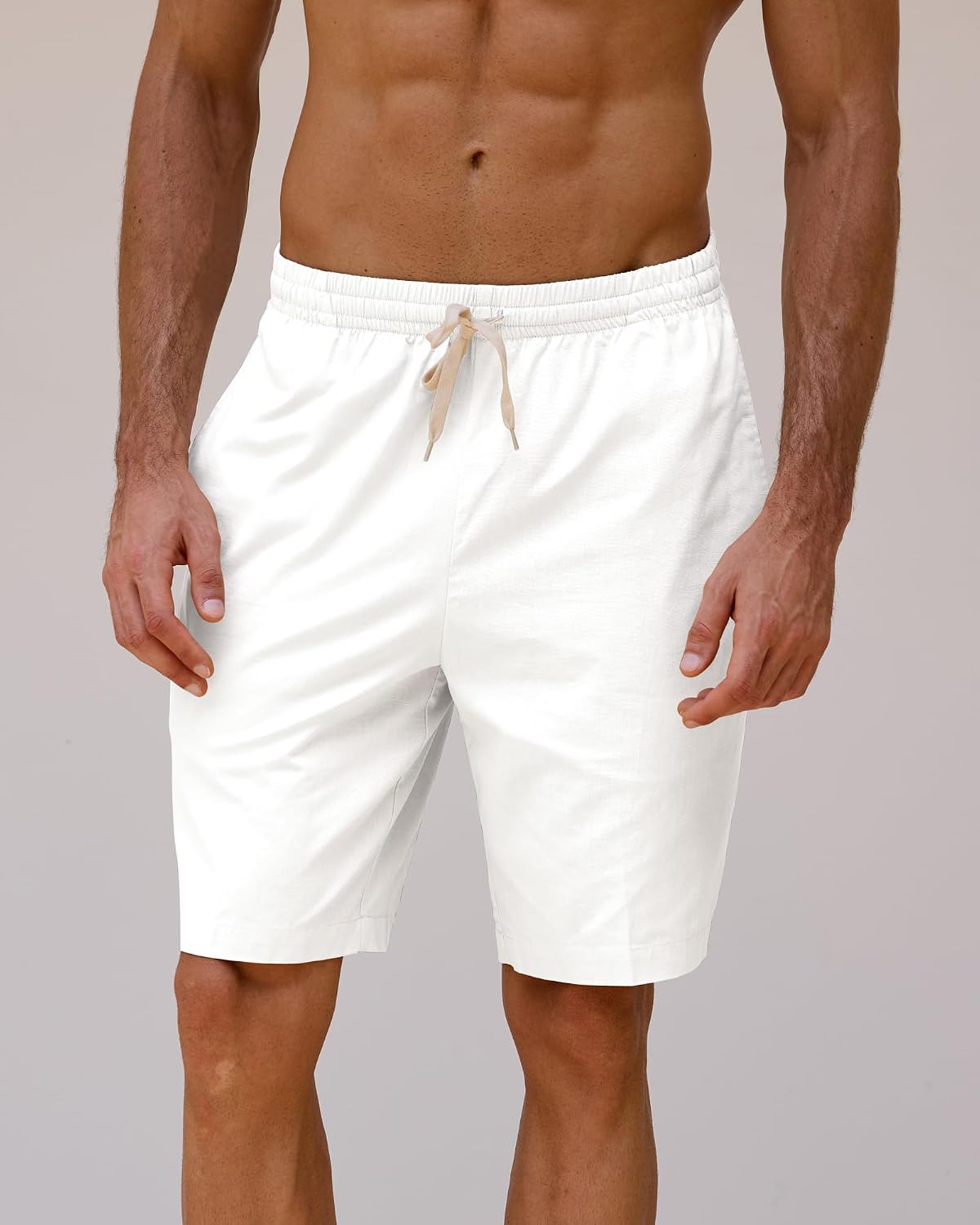 Thumbnail 6 de Kallspin Herren Sommer-Baumwoll-Shorts mit Elastikbund – Leichte Strand-Shorts mit Taschen