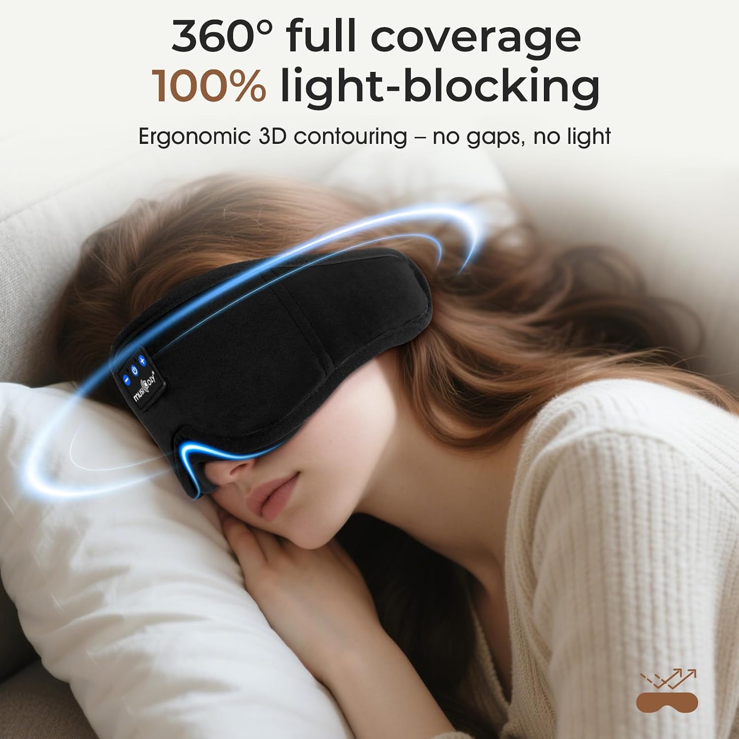 Detalle 2 de MUSICOZY Sleep mask Headphones 14H Bluetooth