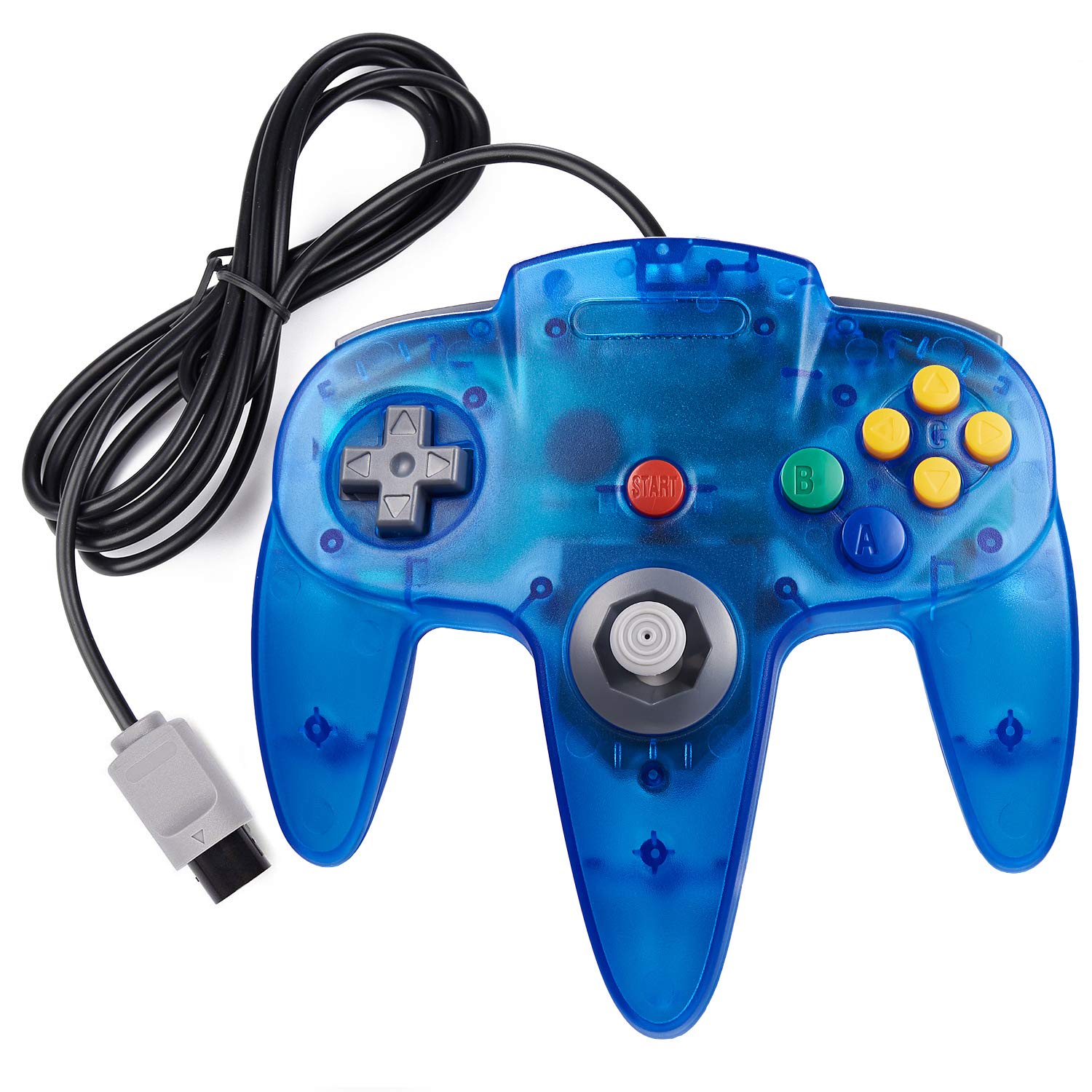 Detalle de miadore Retro 64-Bit N64 Controller (kabelgebunden, klares Blau) – Gamepad für N64 & N64-Spiele