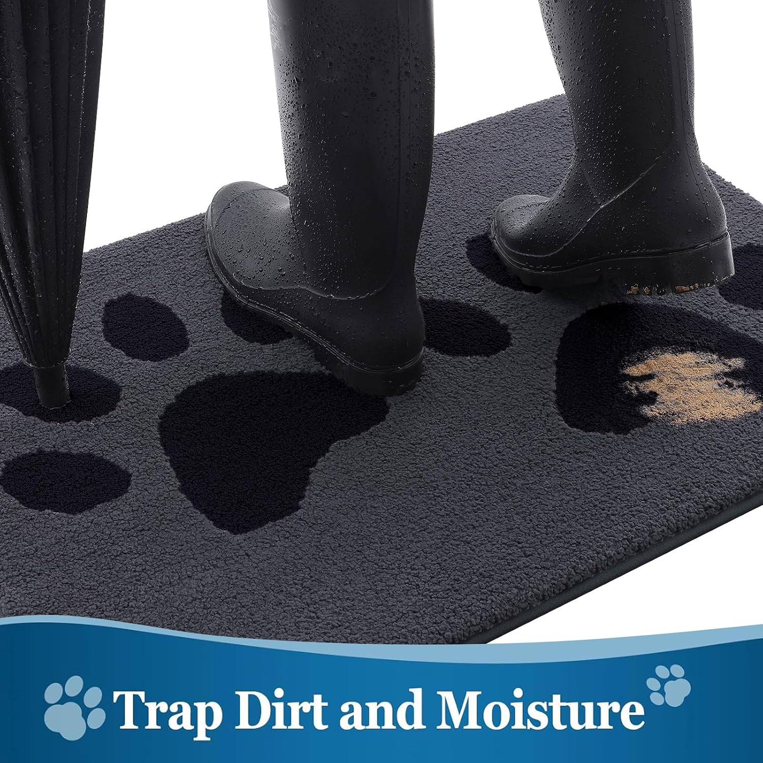 Detalle de Buganda Dog Door Mat 48 x 30, Low-Profile Washable Indoor Mat