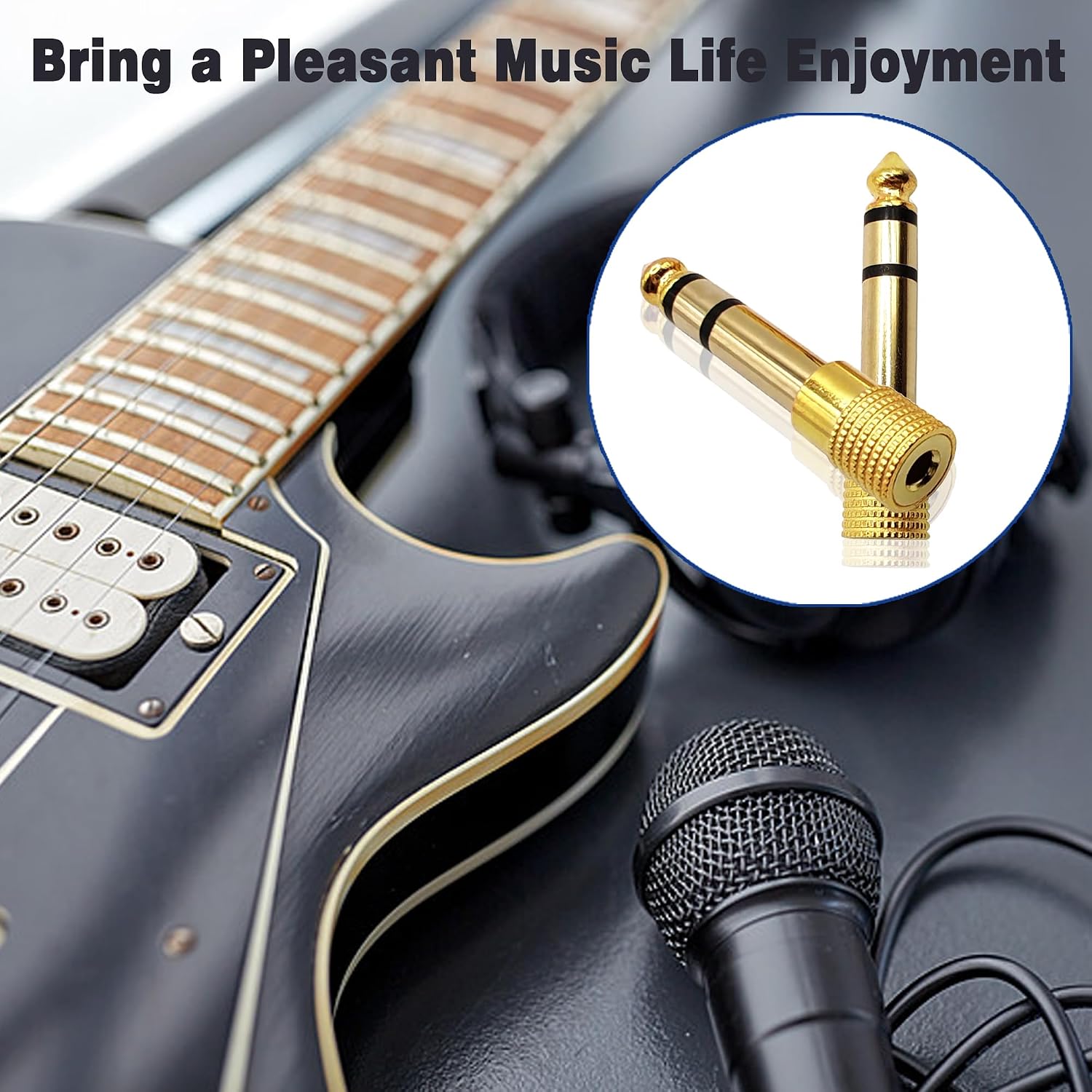 Detalle de Voluty Tek 6.35mm Male to 3.5mm Female Adapter (2 Pack) – 1/4 to 1/8 Audio Connector