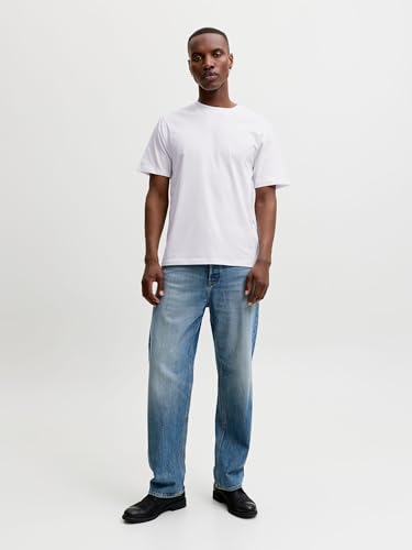 Detalle de JACK & JONES JJEORGANIC BASIC TEE SS O-NECK NOOS – T‑shirt bianca in cotone biologico, taglia M
