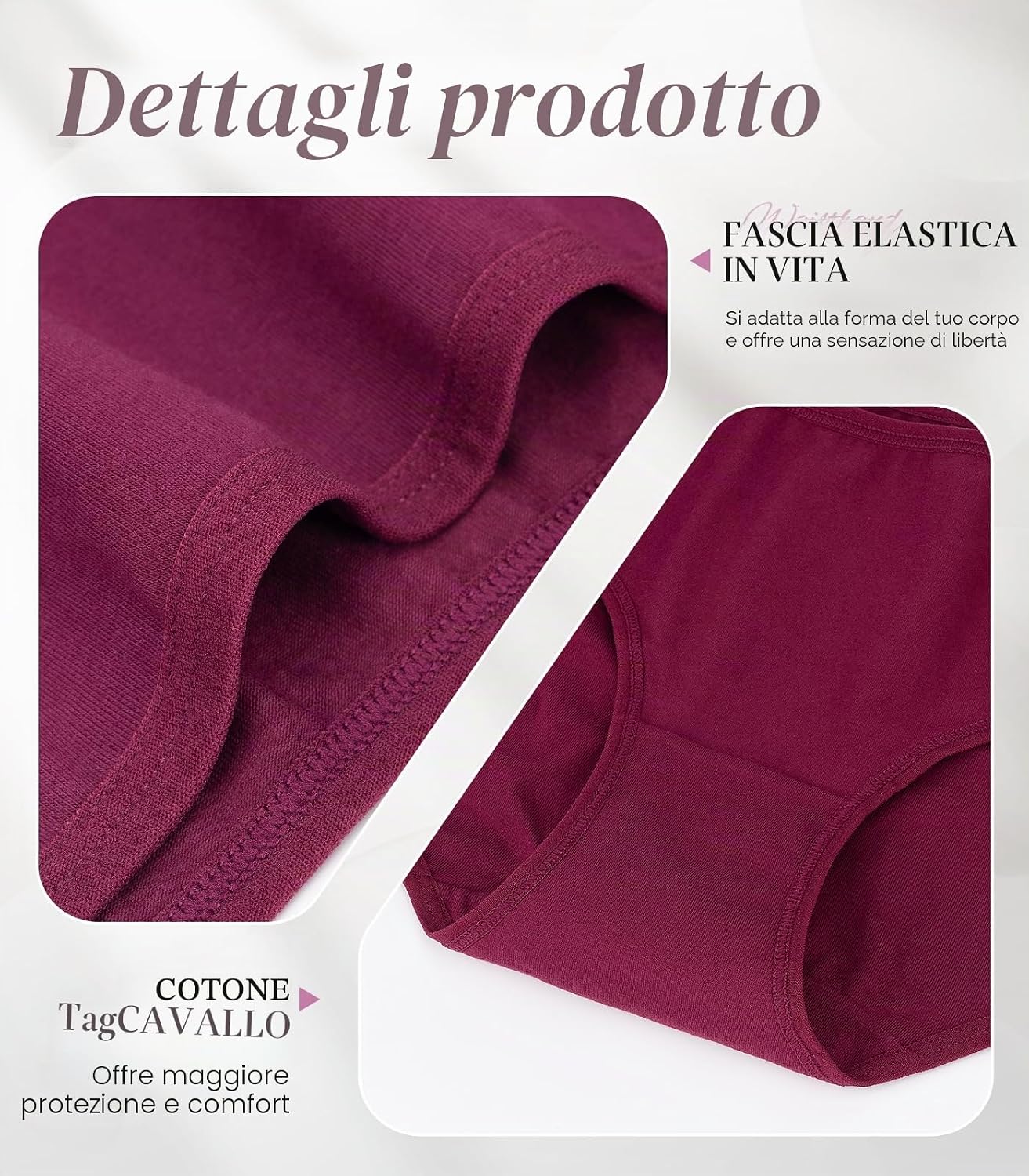 Thumbnail 6 de TANSTC Mutande Culotte Donna in Cotone (confezione da 6 slip hipster a vita bassa)