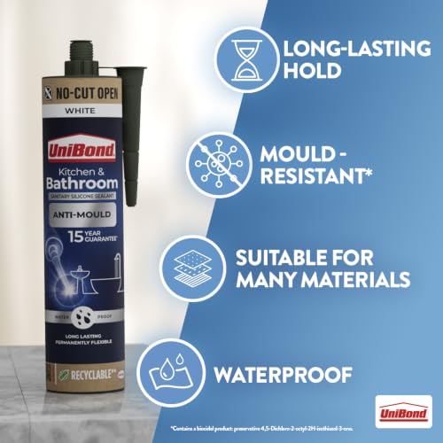Thumbnail 3 de UniBond Kitchen & Bathroom Mould-Resistant White Sealant 280 ml