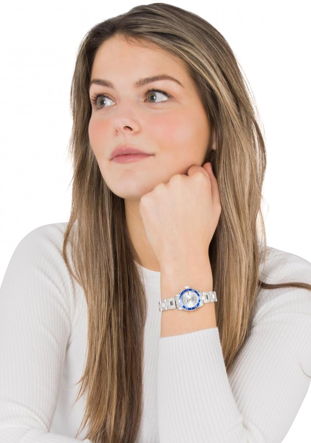 Detalle de Invicta Pro Diver Montre Femme 24 mm – Quartz, Acier Inoxydable, Cadran Argent