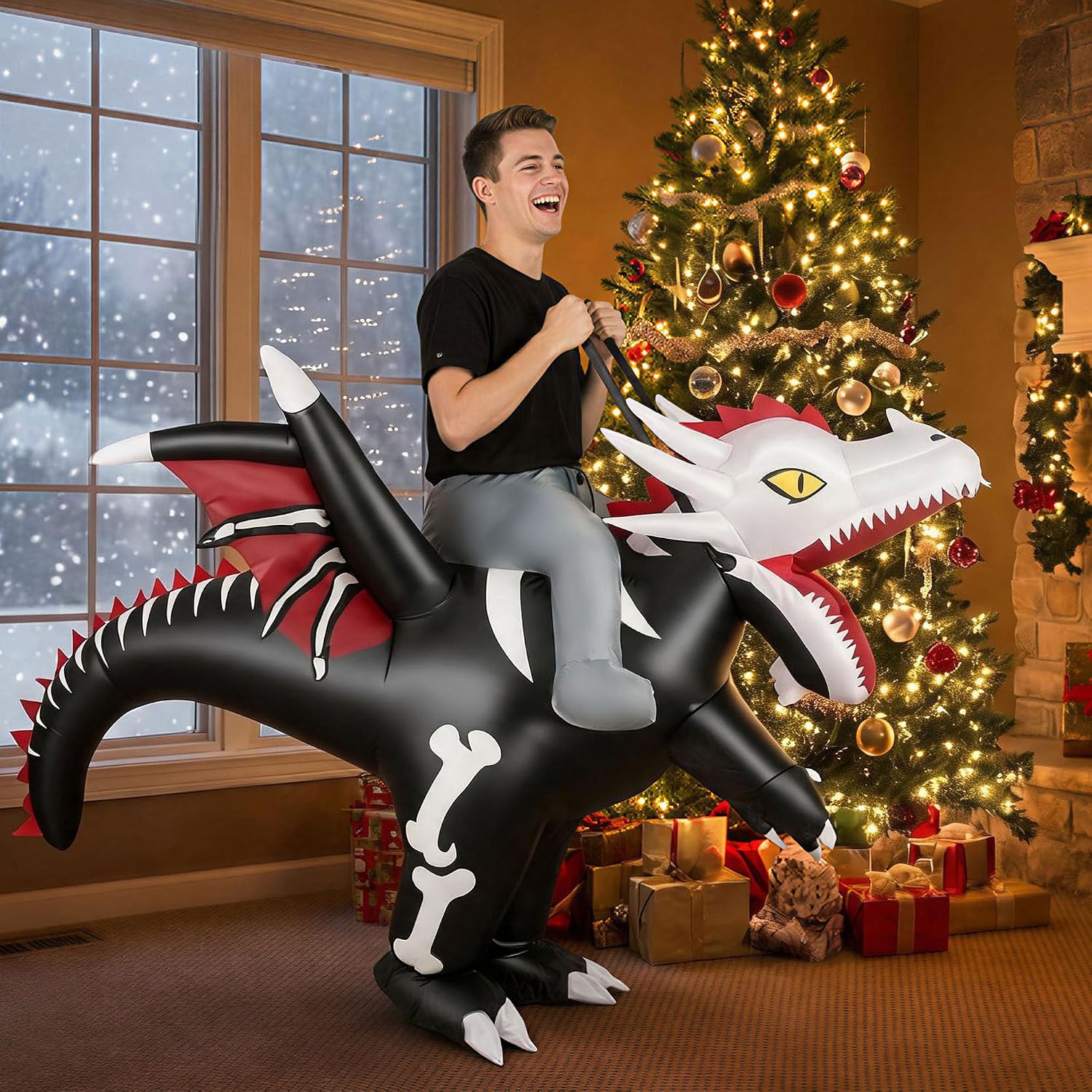 Thumbnail 6 de NovaFloat 01 Inflatable Riding Dinosaur Costume for Adults with Battery-Powered Fan