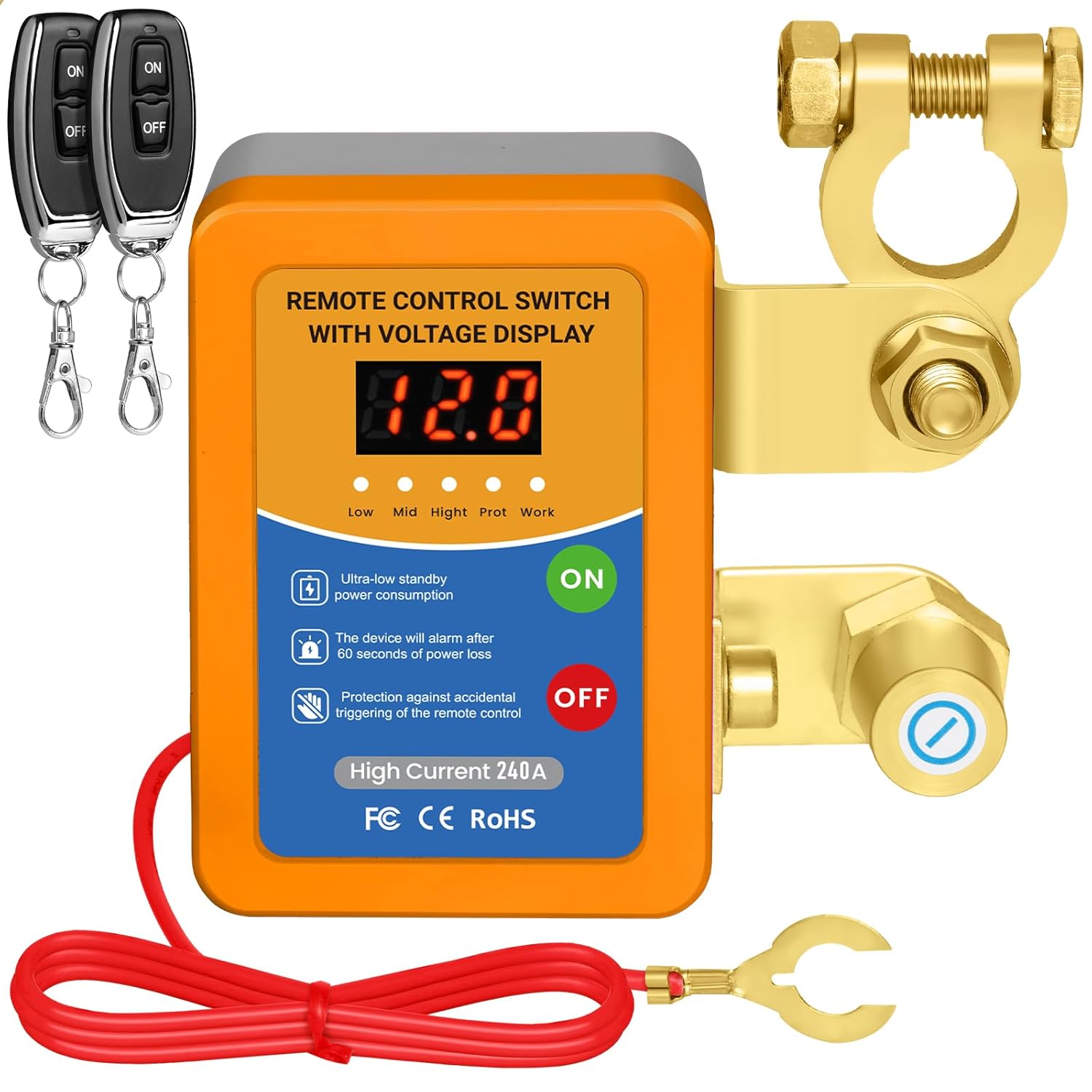 Thumbnail 6 de Mtchavno Stacca Batteria 12V 240A: Interruttore di Isolamento con Telecomando e Antifurto per veicoli