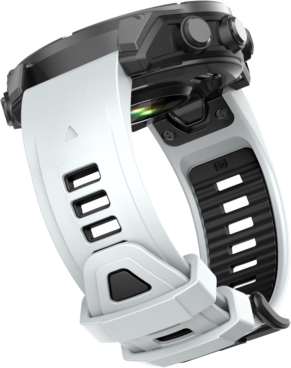 Detalle de OVERSTEP 20mm Soft Silicone Watch Band for Garmin Fenix Series (20mm) – Compatible with Fenix 6S/5S/7S/8 AMOLED