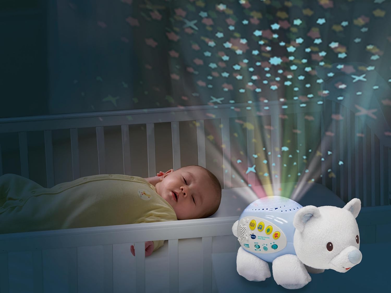 Thumbnail 4 de VTech 506903 Little Friendlies Starlight Sounds Bear: Soft Nightlight Toy for Baby Sleep and Sensory Play