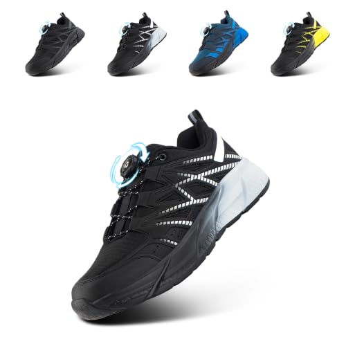 Detalle de Hitmars Baskets Homme Chaussures de Sport la molette Légères Noir Blanc - 42