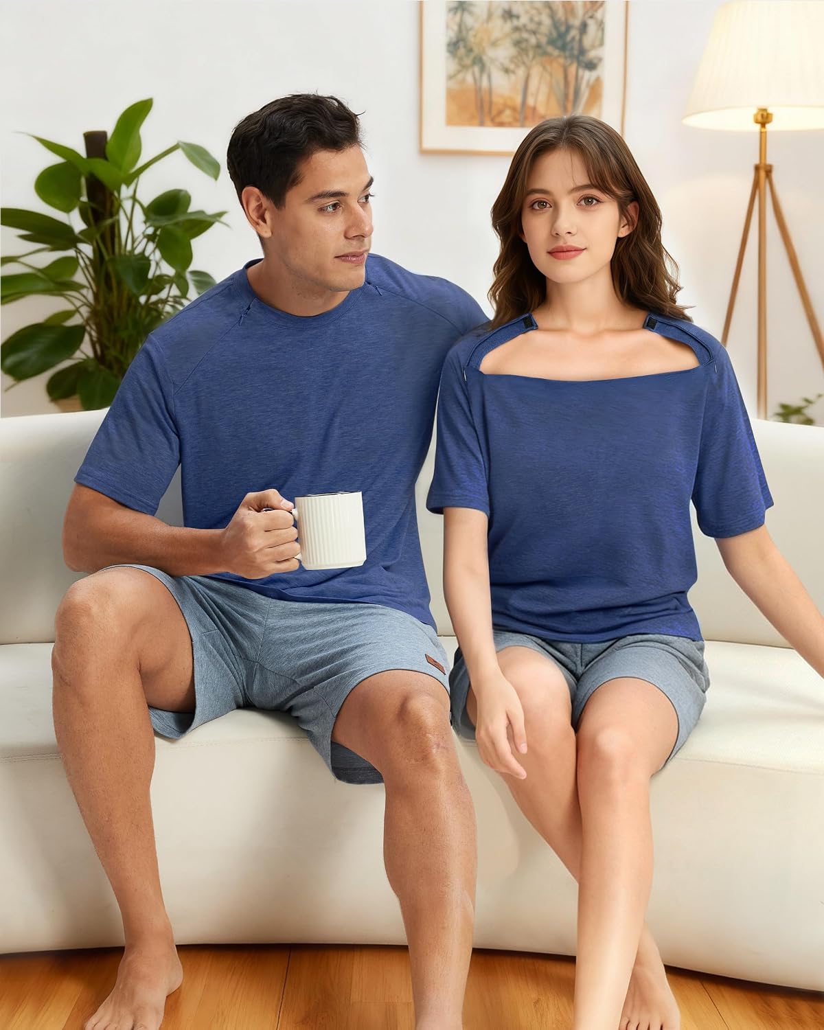 Detalle de AJOHC Adaptive Chemo Shirt in Poly-Viscose-Spandex