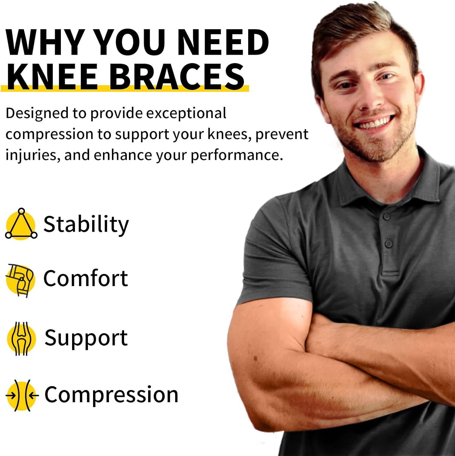 Thumbnail 1 de CAMBIVO 2 Pack Knee Braces Medium 🦵