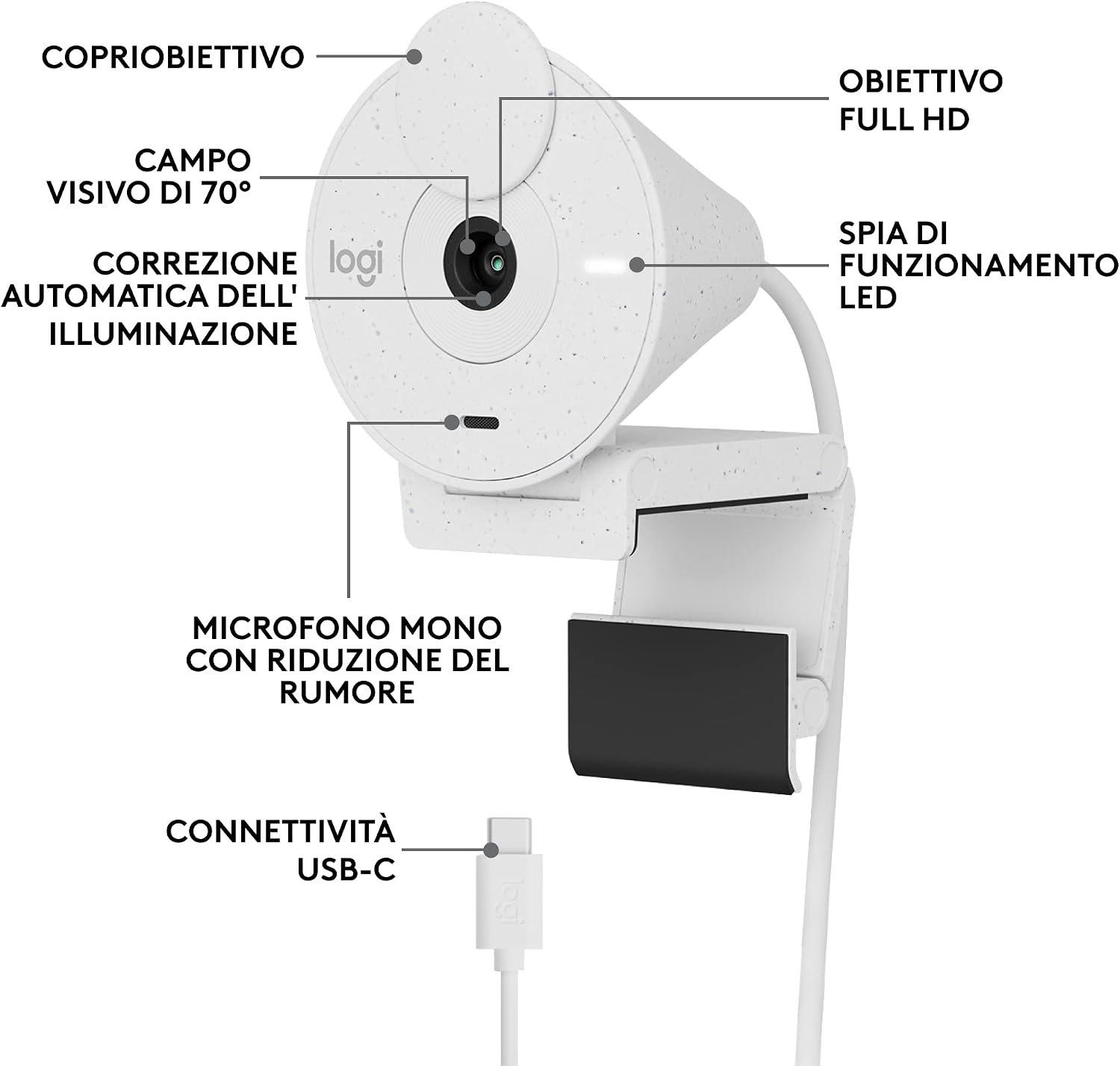 Thumbnail 6 de Logitech Brio 300 Webcam 1080p