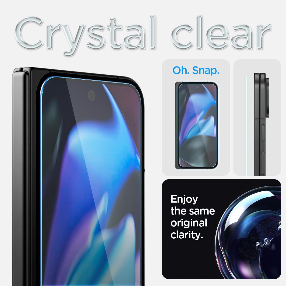 Detalle de Spigen Glas.tR EZ Fit in vetro temperato per Google Pixel 9 Pro Fold (2 pezzi), installazione facile, durezza 9H
