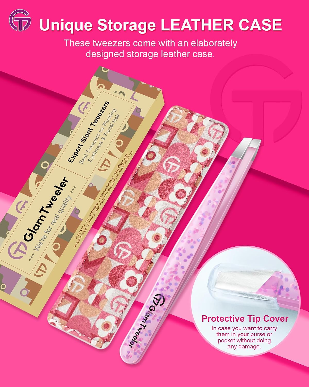 Thumbnail 5 de GlamTweeler Expert Eyebrow Tweezers with Leather Case 🎀
