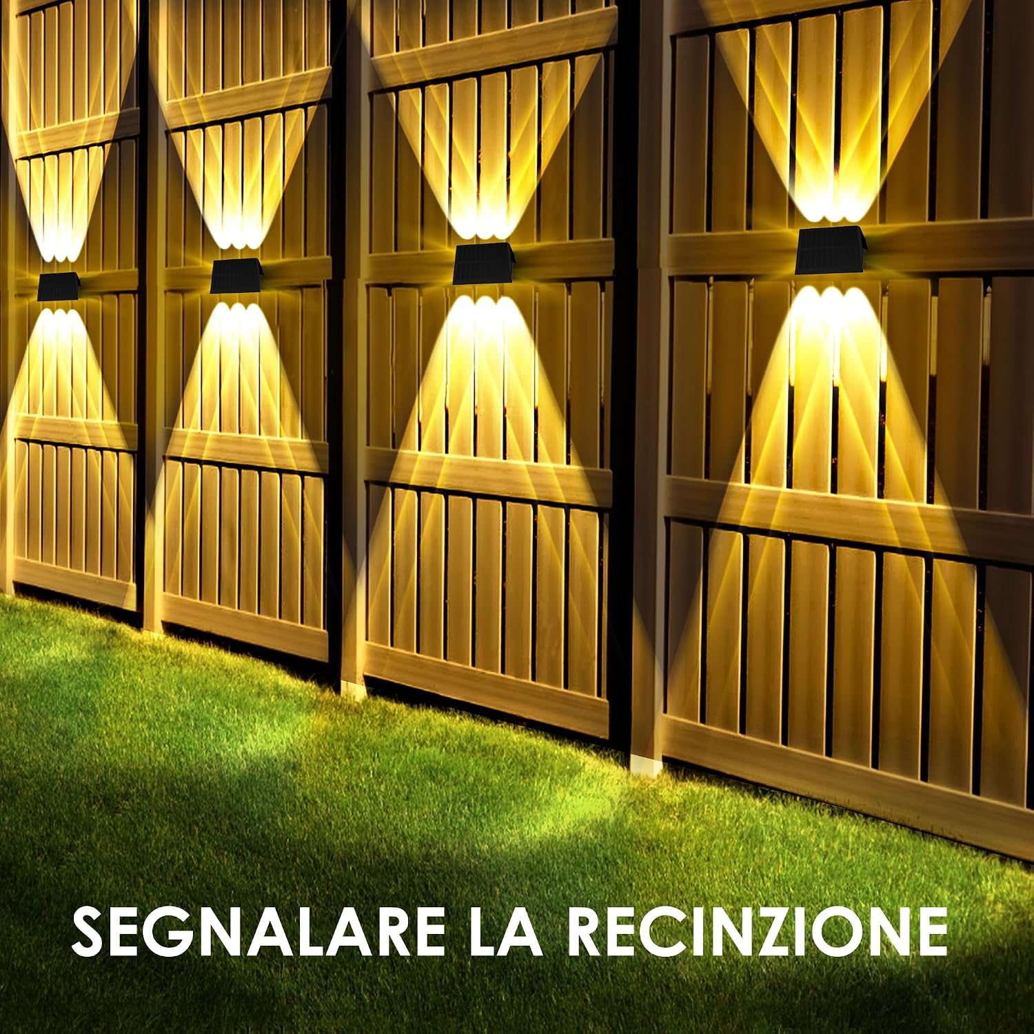 Detalle 2 de Delaiglow Lampade Solari da Esterno: 6 Applique Solarie IP67 per Giardino e Recinzione