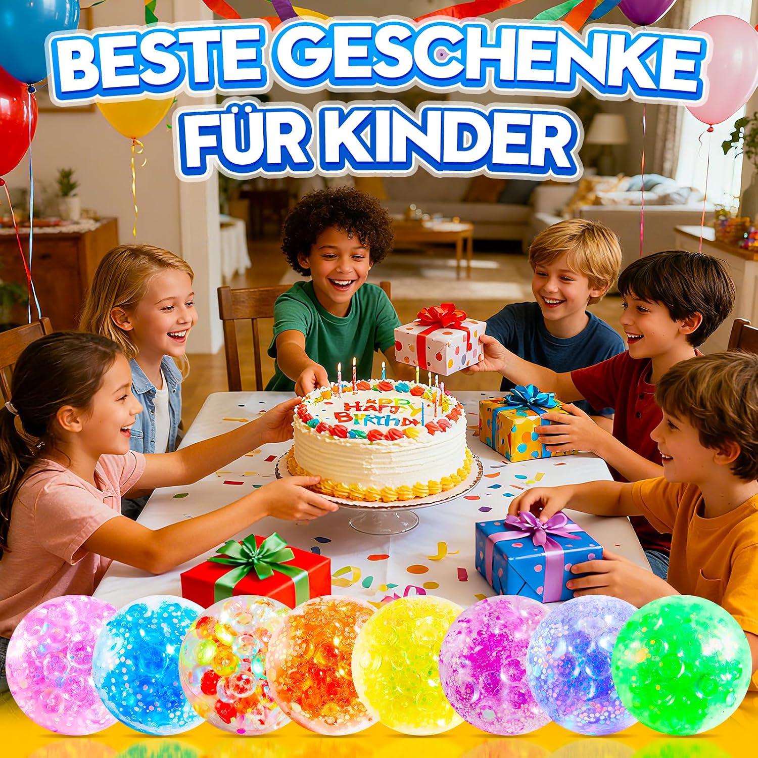 Thumbnail 5 de HOUT 20 Stück Mitgebsel: Squishy Stressbälle – Anti-Stress Bälle als Gastgeschenke