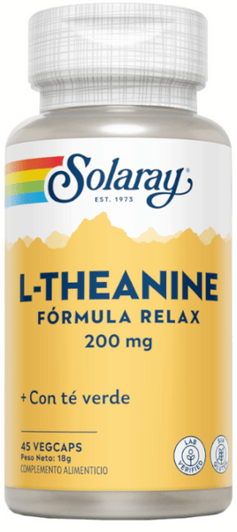 Detalle de Solaray L-Theanine 200 mg cápsulas vegetales 45 unidades