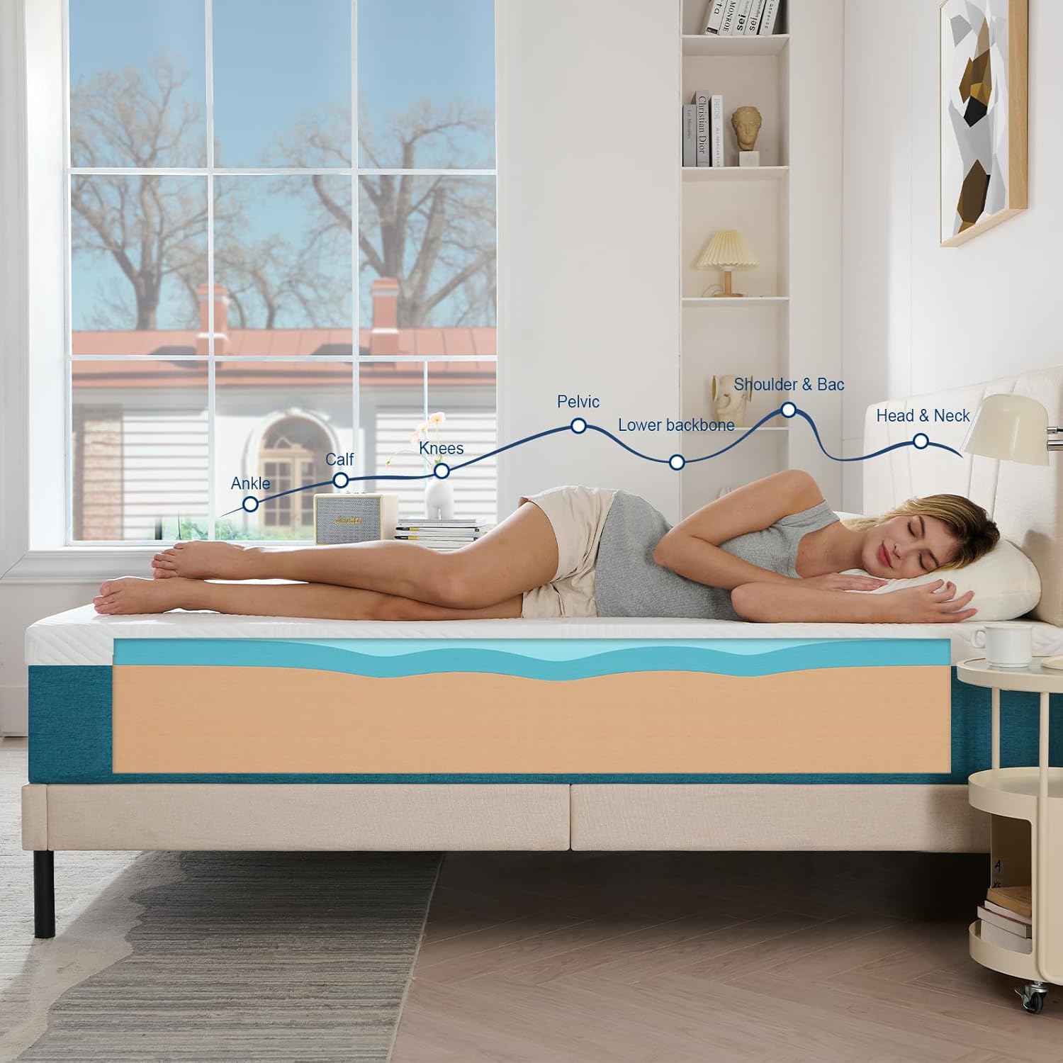 Thumbnail 3 de Hiimgo Double Mattress – 25cm Memory Foam, Breathable Medium Firm 135x190cm