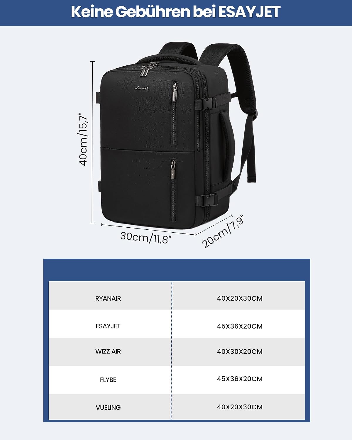 Thumbnail 3 de LOVEVOOK Handgepäck Rucksack 24 l