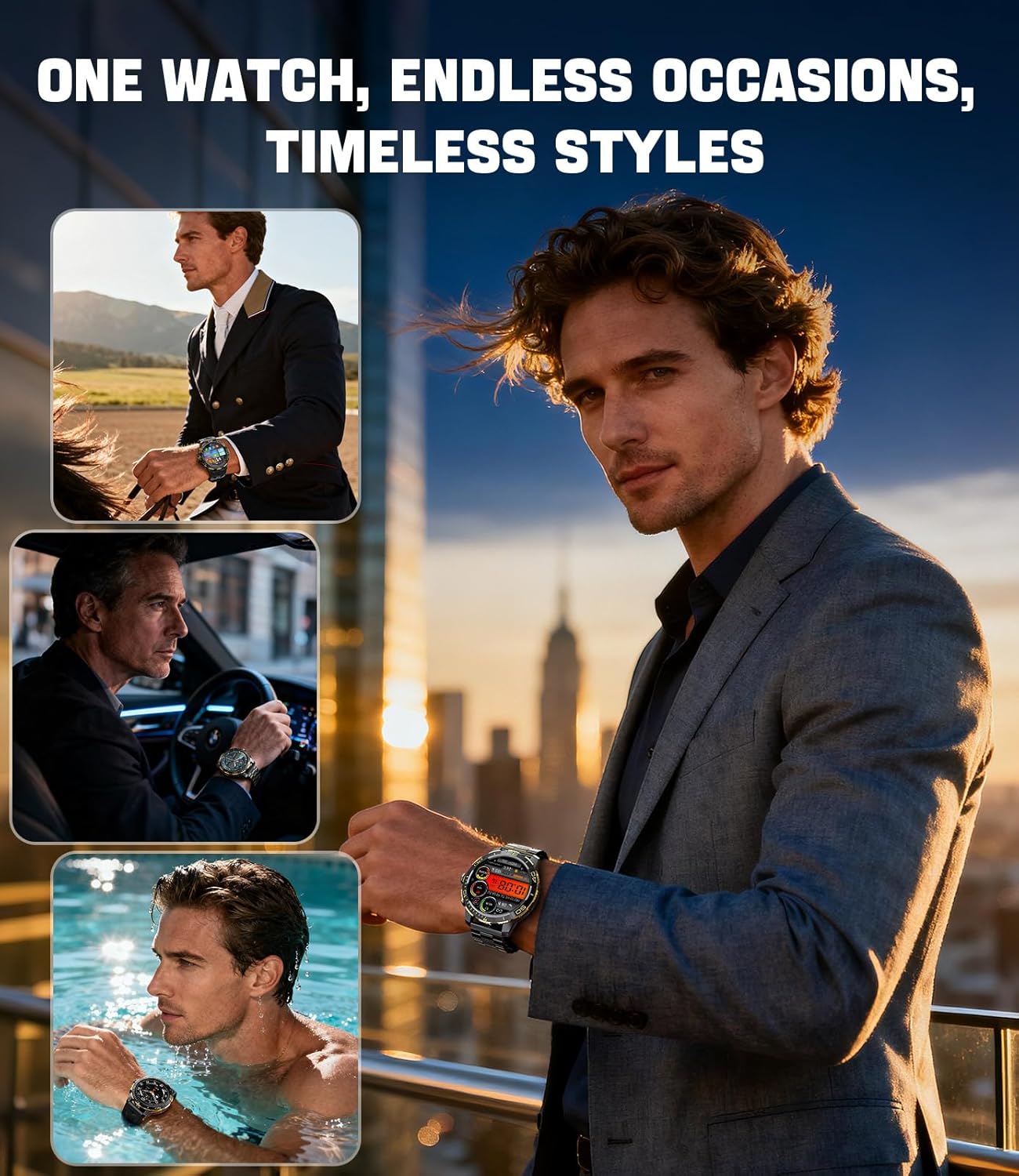 Thumbnail 3 de LIGE Montre Connectée Homme EF21 — Ecran AMOLED 1,43", Appels Bluetooth, IP68, Lampe Torche, 100+ Modes Sportifs