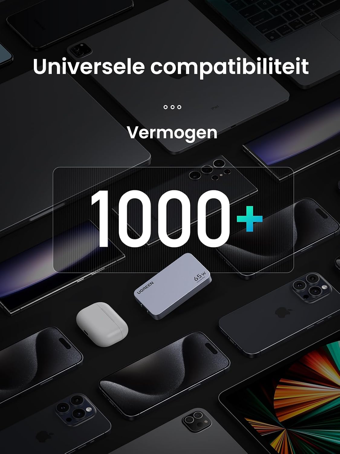 Thumbnail 6 de UGREEN Nexode Pro 65W-reislader met 3 poorten en EU-, VS- en UK-stekker
