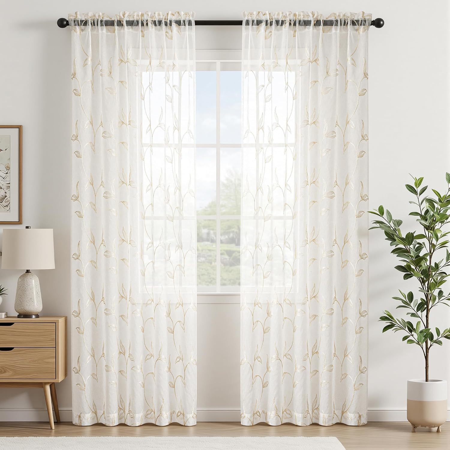 Detalle de VISIONTEX Sheer Curtains 54W x 84L