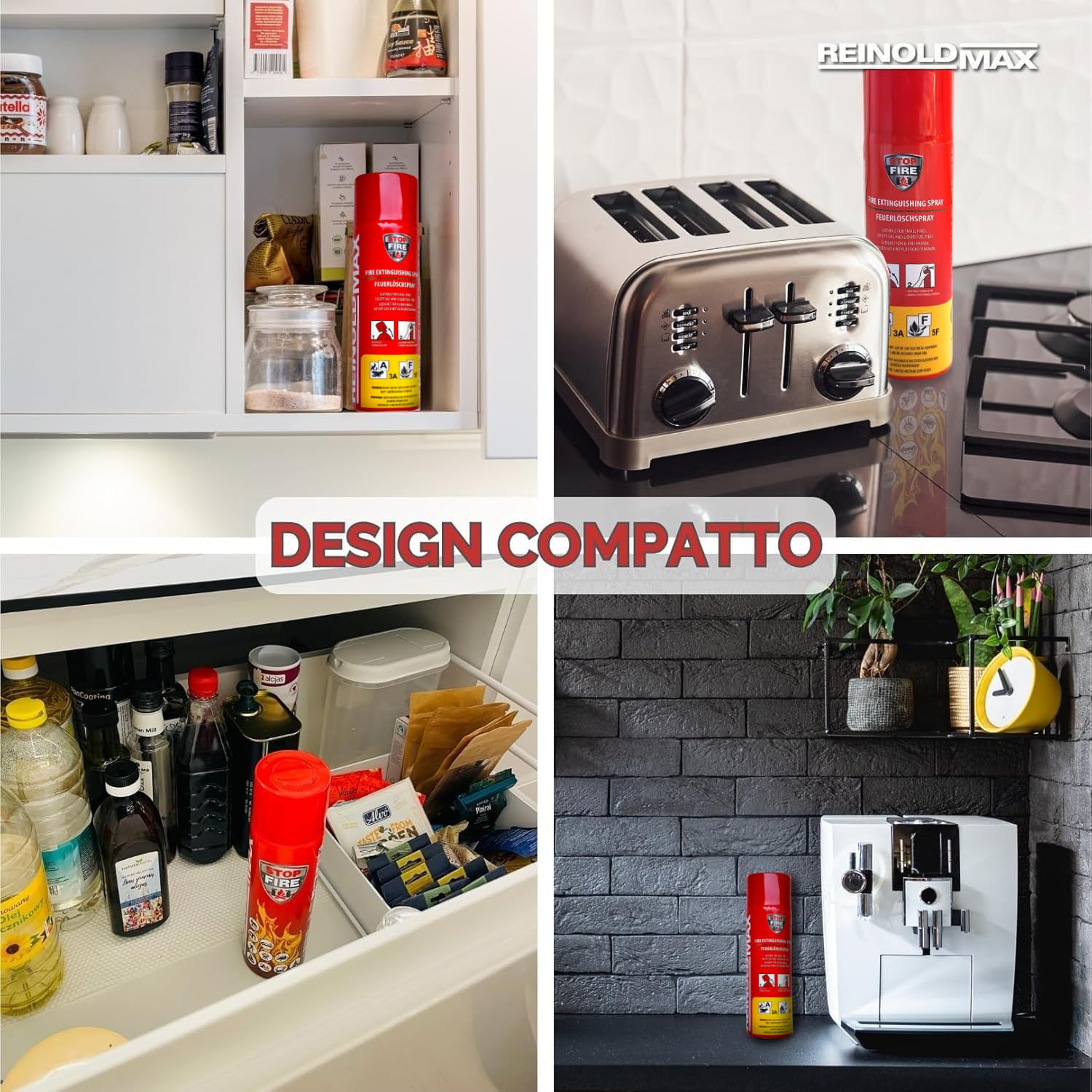 Thumbnail 3 de 2X Reinoldmax Estintore Casa: Mini Aerosol per Cucina, Viaggi e Auto