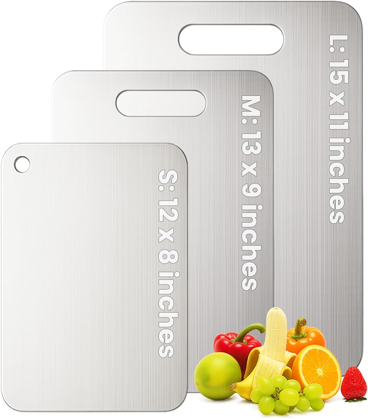 Detalle de Titanium Cutting Board Set 3-Piece, Double-Sided 🍽