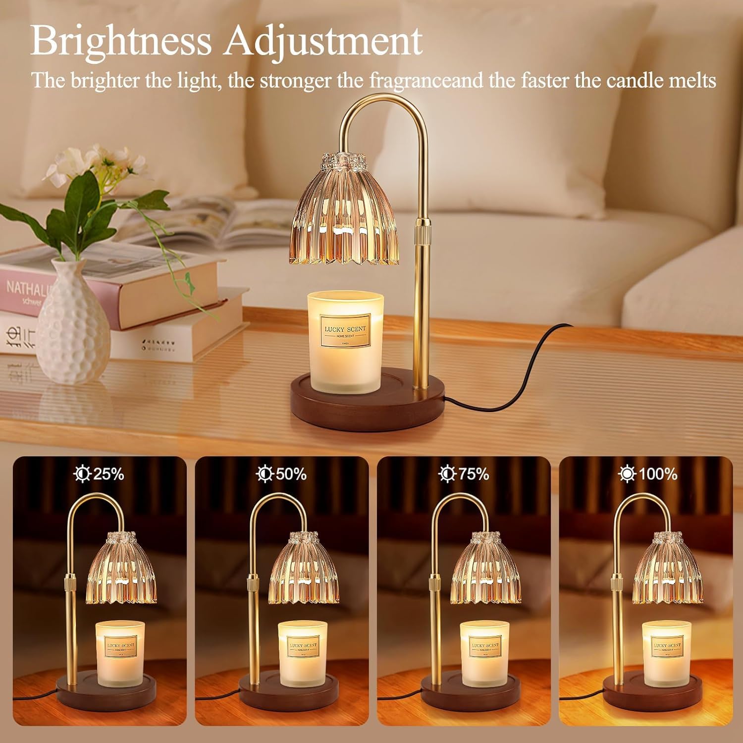 Detalle 2 de YudouTech Candle Warmer Lamp – Adjustable Height with Timer and Dimmer