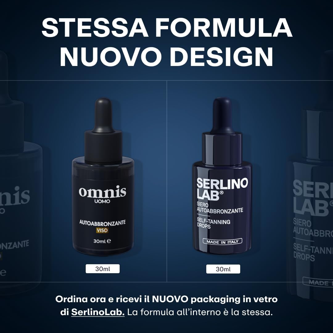 Detalle de SERLINO LAB Gocce Autoabbronzanti 30 ml – abbronzatura naturale senza sole per uomo, con Aloe Vera e acido ialuronico