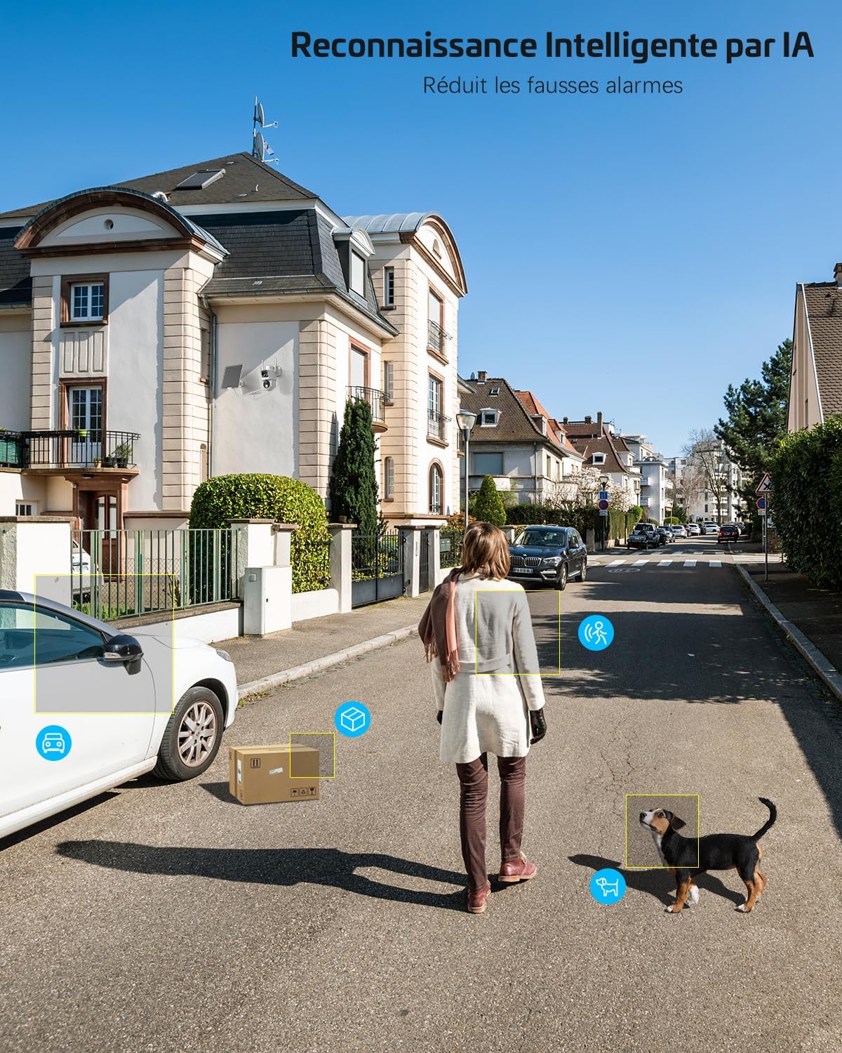 Detalle de COCOCAM 2K: Caméra de surveillance extérieure sans fil avec double objectif et PIR 2x