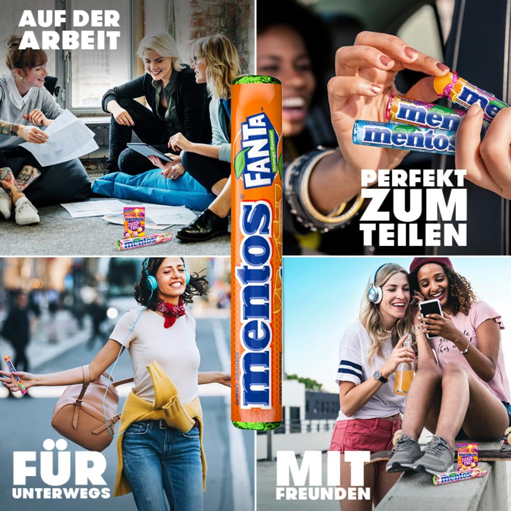 Thumbnail 3 de Mentos Fanta Dragees – Frucht-Kaubonbons mit Original Fanta-Geschmack, vegan, 40 Rollen