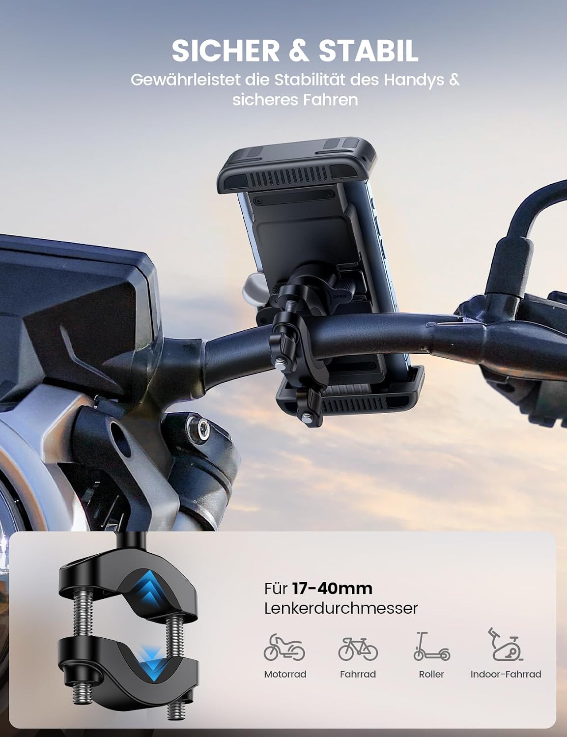 Detalle de Lamicall Handyhalterung Lenker 1S Schnellverschluss