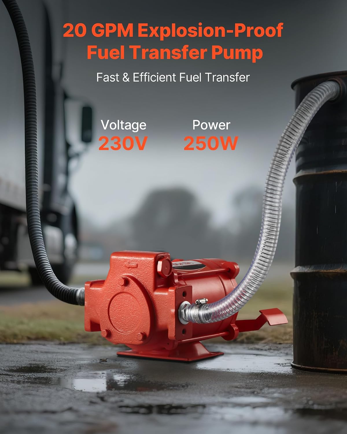 Thumbnail 1 de VEVOR Pompe Transfert Carburant 230 V CA – 76 L/min, kit complet (diesel, essence, kérosène, biodiesel)